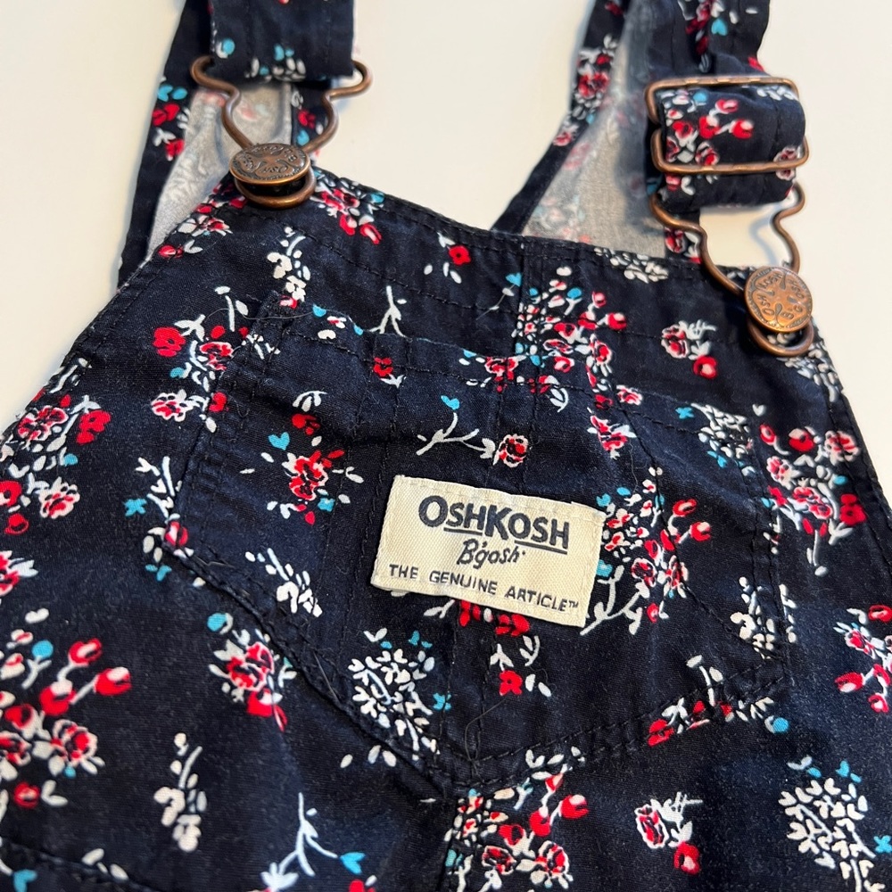 Floral OshKosh Shortall Overalls Size 12m